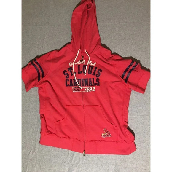 MLB Other - Kids MLB Hoodie Cardinals XXL Full Zip Red Sweatshirt Short Sleeve Comfortable
